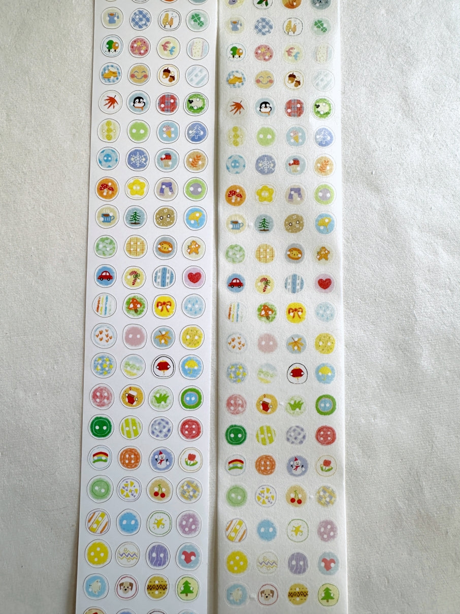 Wanle Studio - Small Button kiss-cut washi & paper tape SAMPLES