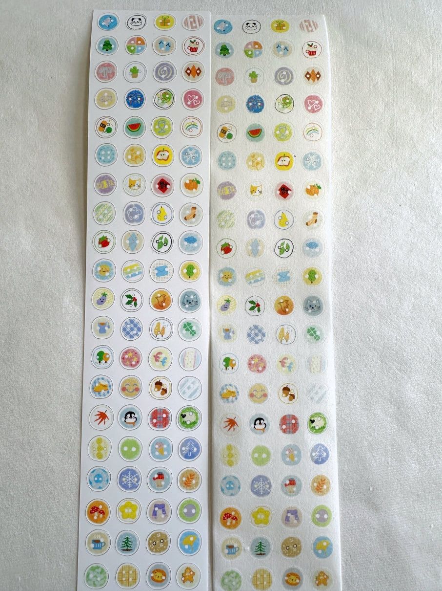 Wanle Studio - Small Button kiss-cut washi & paper tape SAMPLES