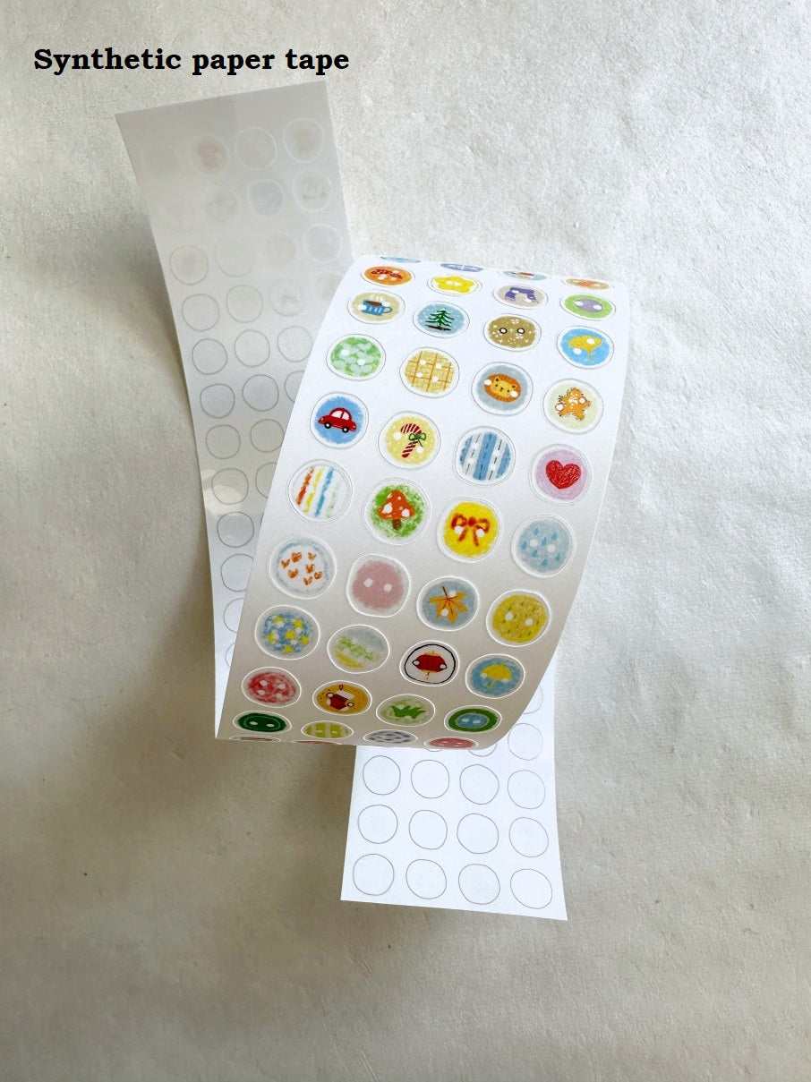 Wanle Studio - Small Button kiss-cut washi & paper tape SAMPLES