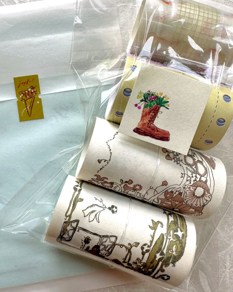 Wanle Studio - Square and Round Stickers kiss-cut paper tape (7 cm x 138 cm) SAMPLES