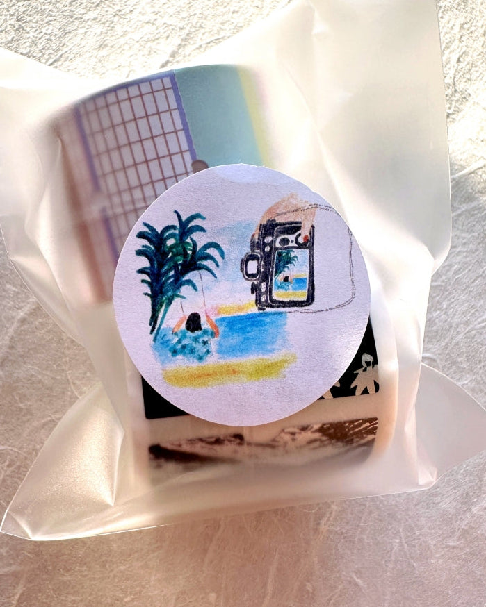 Wanle Studio - Square and Round Stickers kiss-cut paper tape (7 cm x 138 cm) SAMPLES