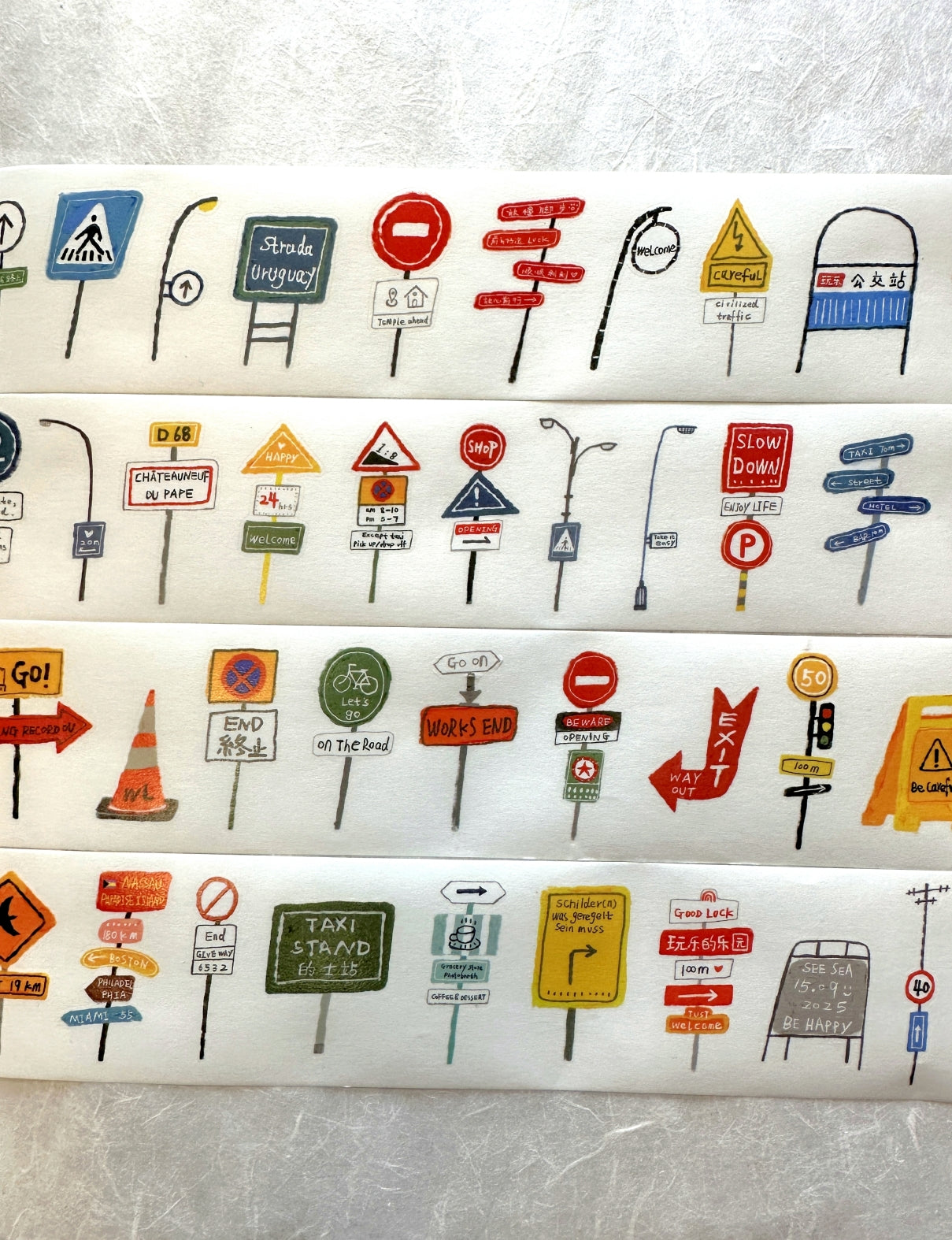Wanle Studio - Signs kiss-cut washi tape SAMPLES