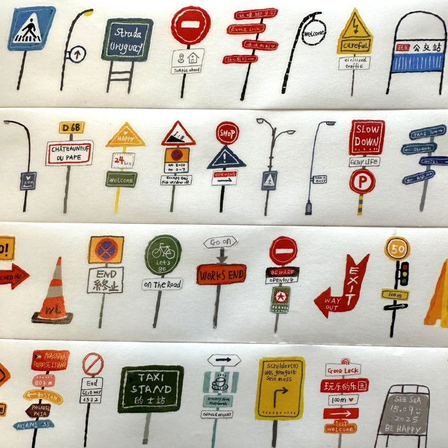 Wanle Studio - Signs kiss-cut washi tape SAMPLES