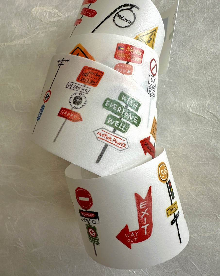 Wanle Studio - Signs kiss-cut washi tape SAMPLES