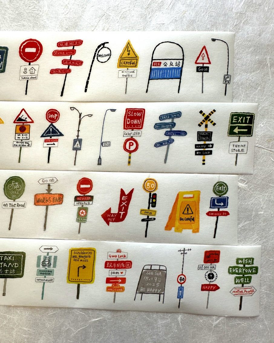 Wanle Studio - Signs kiss-cut washi tape SAMPLES