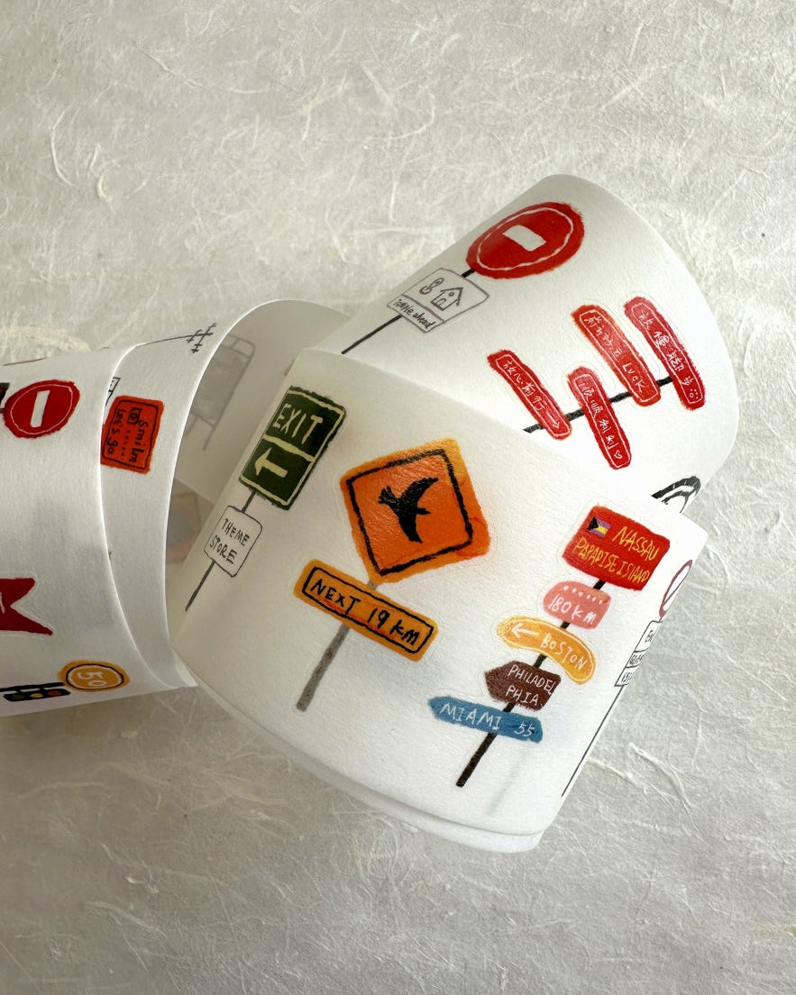 Wanle Studio - Signs kiss-cut washi tape SAMPLES