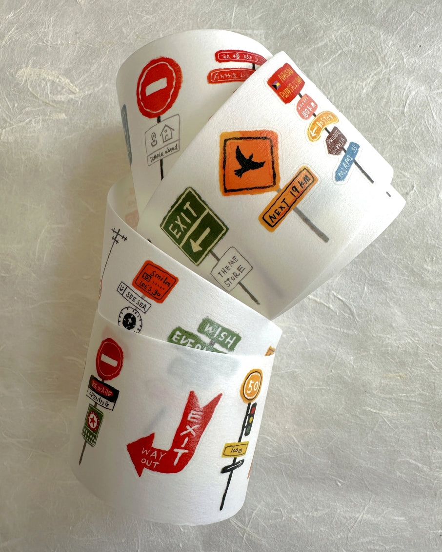 Wanle Studio - Signs kiss-cut washi tape SAMPLES