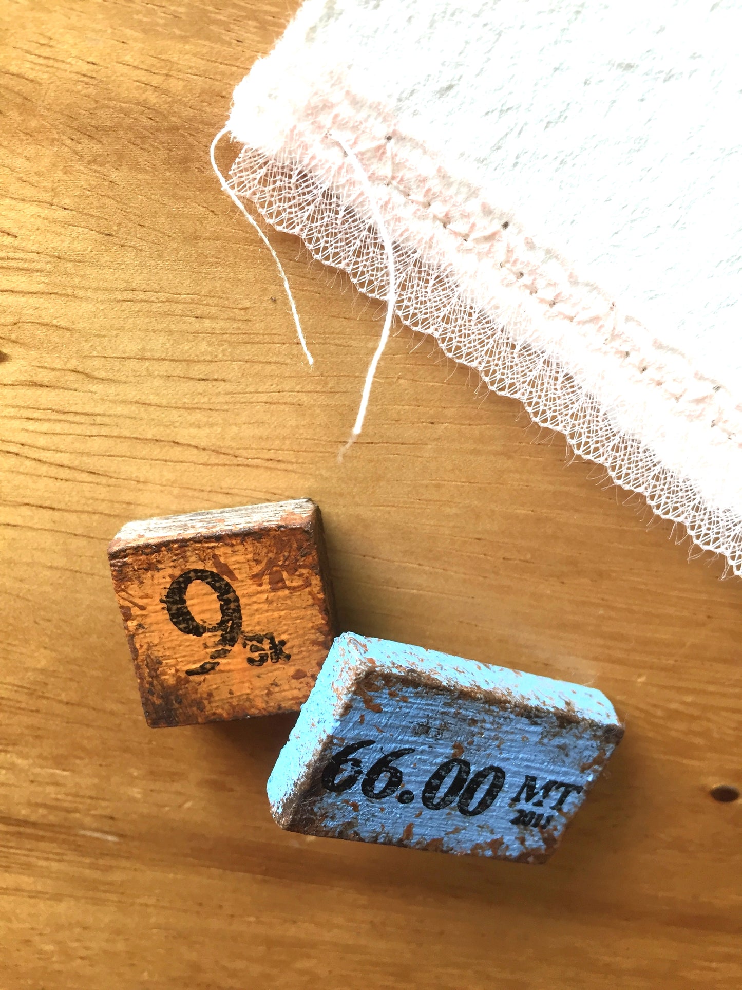 Rustic wood deco magnets by Japanese stamp artist Wood Orange