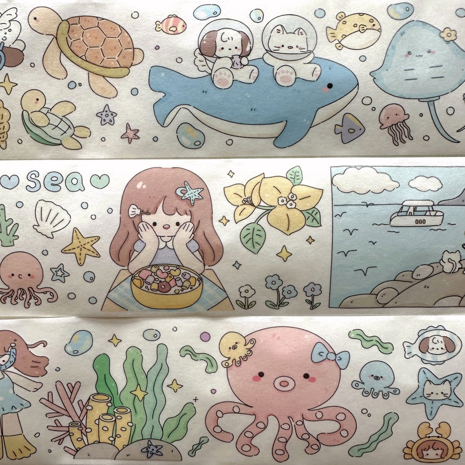 Xiamu - Trip to the Beach washi tape (4.5 cm x 200 cm) SAMPLES