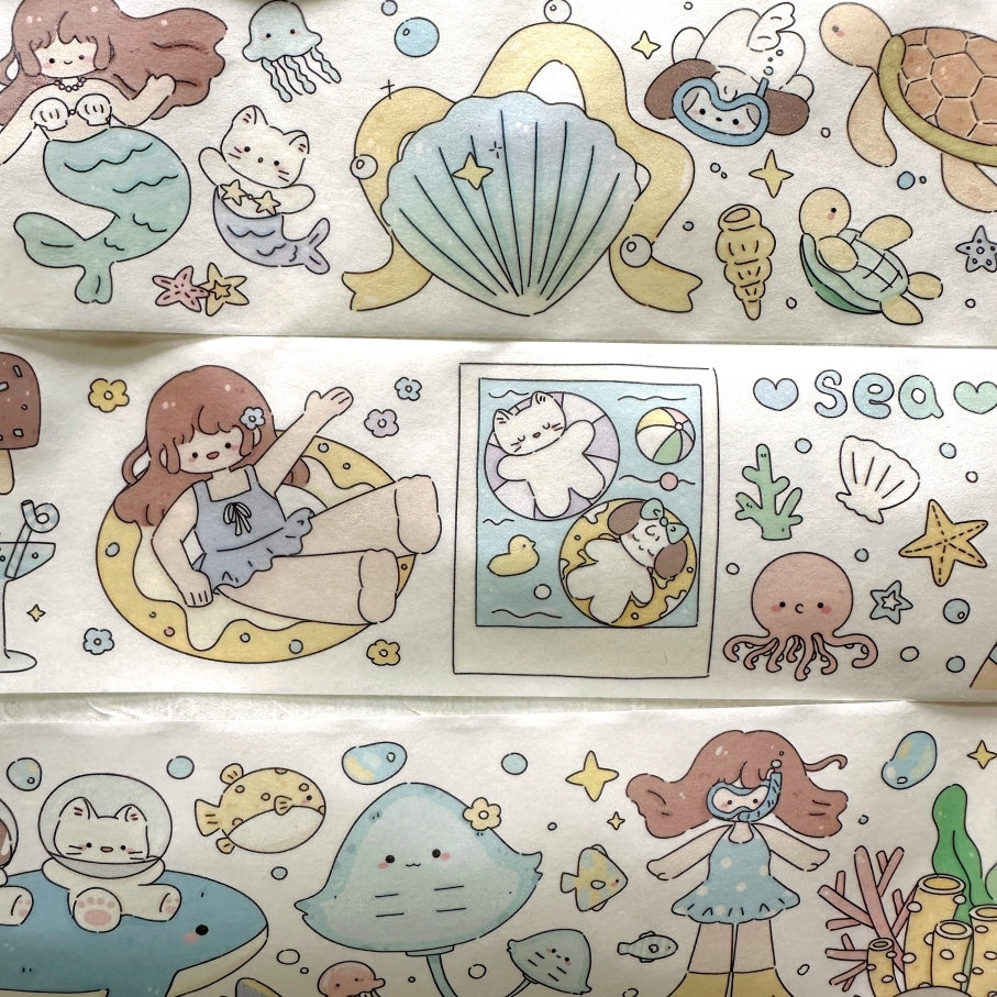 Xiamu - Trip to the Beach washi tape (4.5 cm x 200 cm) SAMPLES