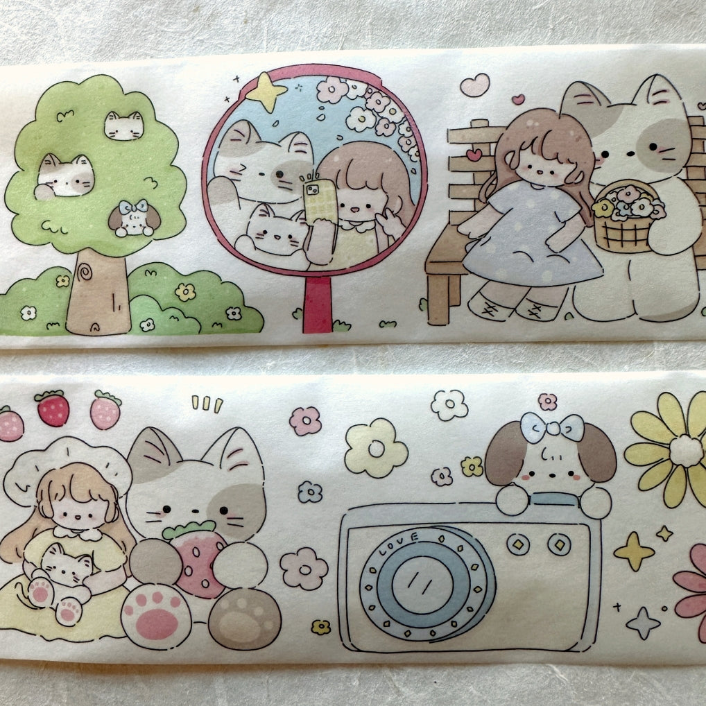 Xiamu - A Leisurely Holiday washi tape (4.5 cm x 200 cm) SAMPLES