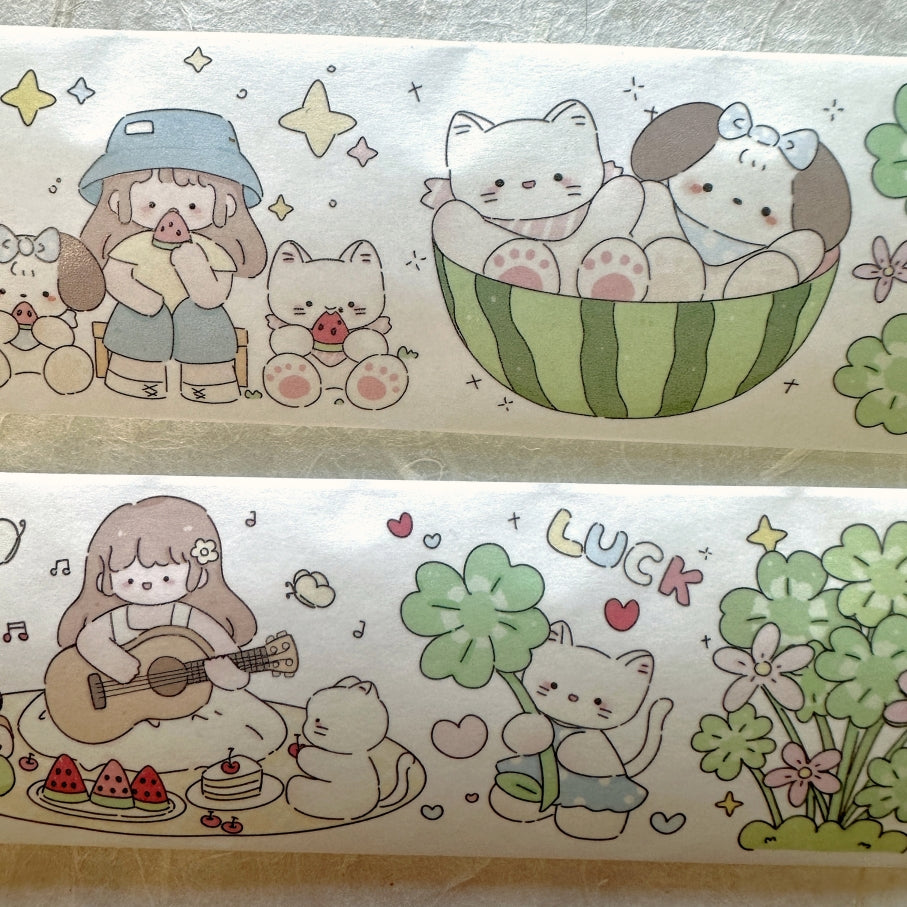 Xiamu - A Leisurely Holiday washi tape (4.5 cm x 200 cm) SAMPLES