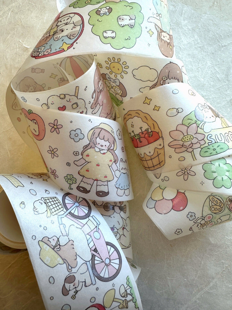 Xiamu - A Leisurely Holiday washi tape (4.5 cm x 200 cm) SAMPLES