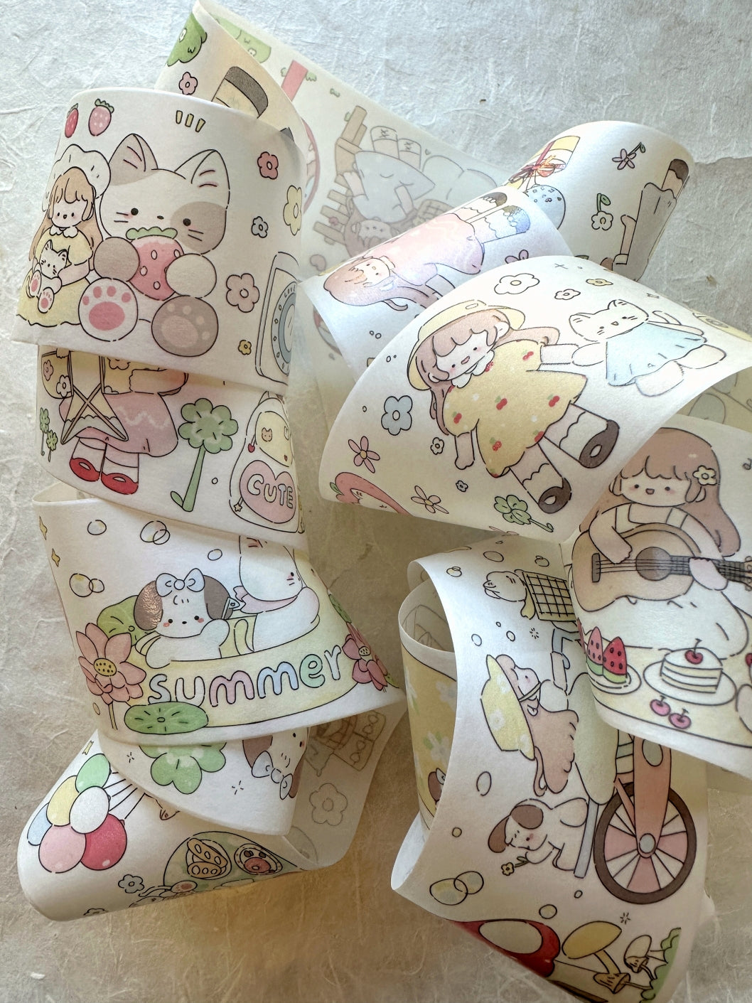 Xiamu - A Leisurely Holiday washi tape (4.5 cm x 200 cm) SAMPLES