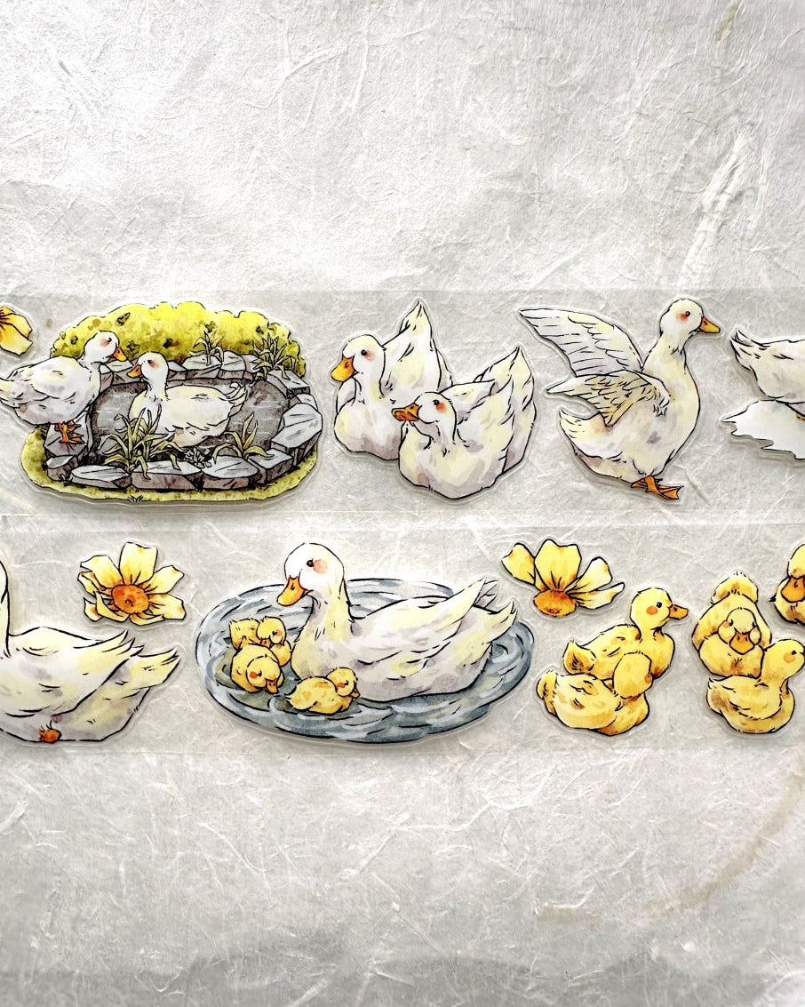 XiangXiang Studio - Duck Duck kiss-cut PET tape (4 cm x 166 cm) SAMPLES