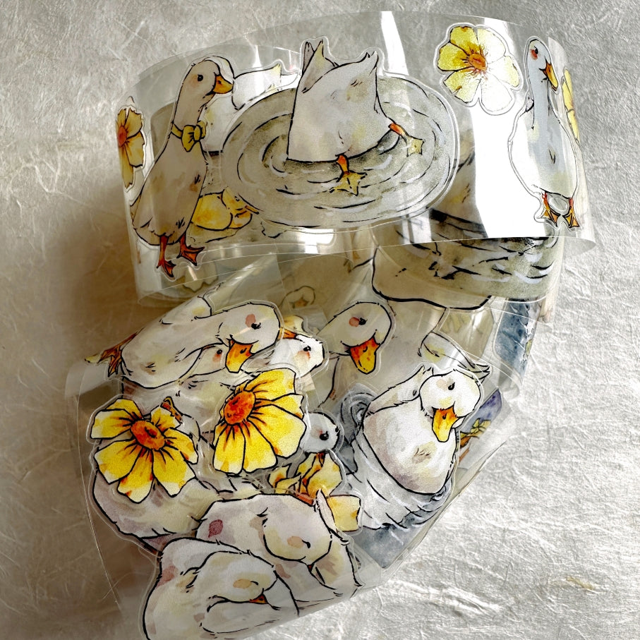 XiangXiang Studio - Duck Duck kiss-cut PET tape (4 cm x 166 cm) SAMPLES
