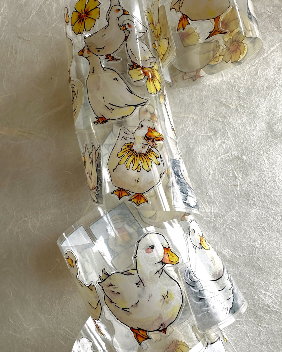 XiangXiang Studio - Duck Duck kiss-cut PET tape (4 cm x 166 cm) SAMPLES