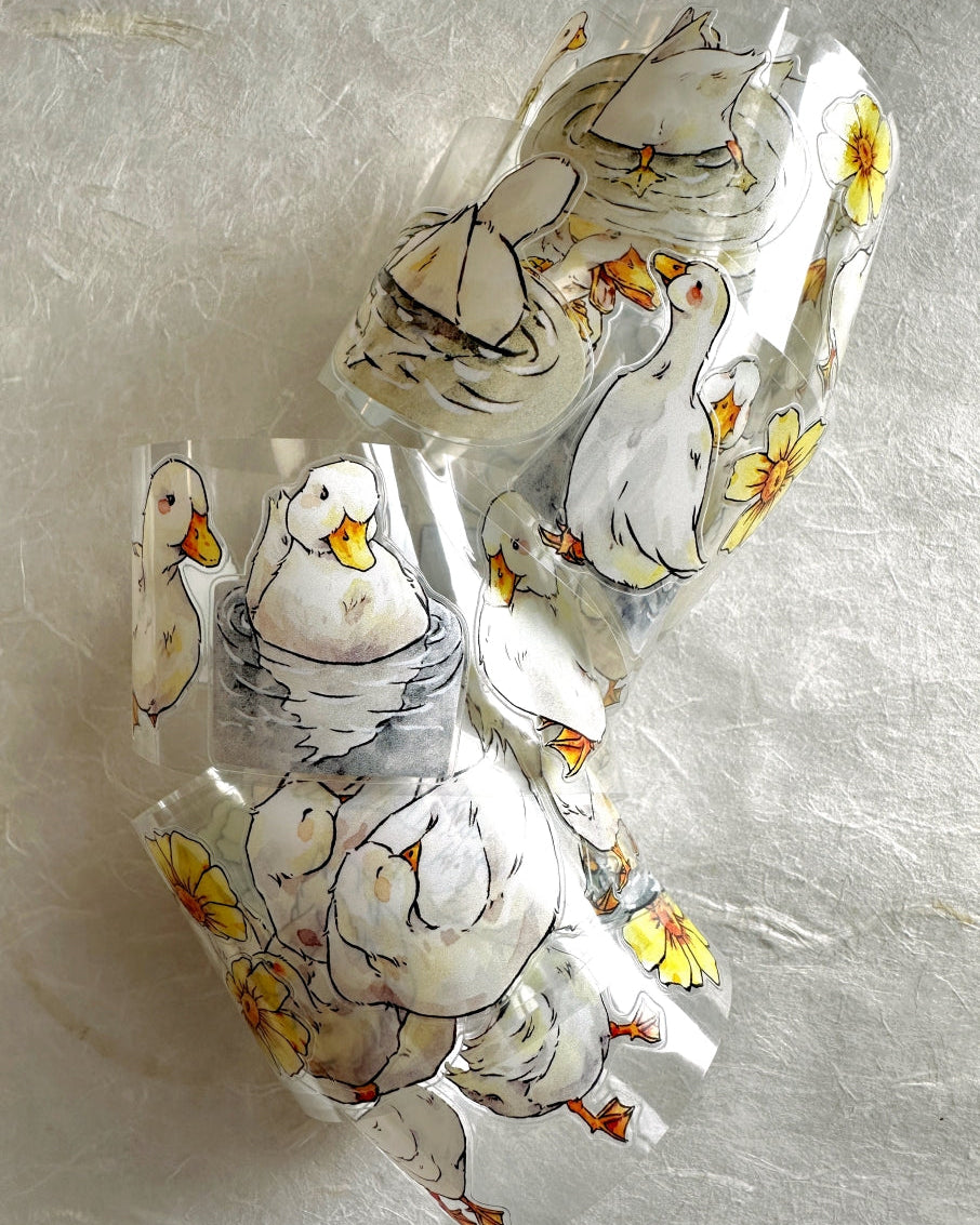 XiangXiang Studio - Duck Duck kiss-cut PET tape (4 cm x 166 cm) SAMPLES
