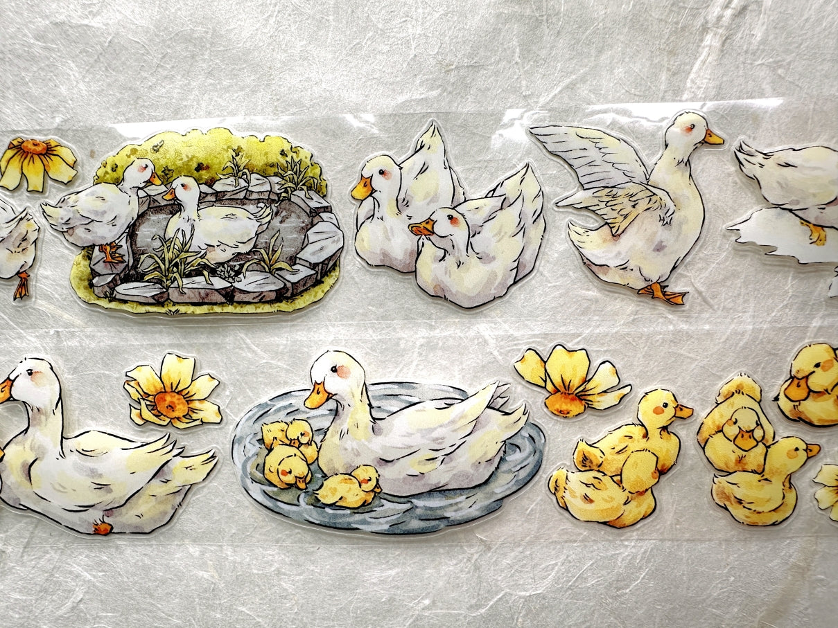 XiangXiang Studio - Duck Duck kiss-cut PET tape (4 cm x 166 cm) SAMPLES
