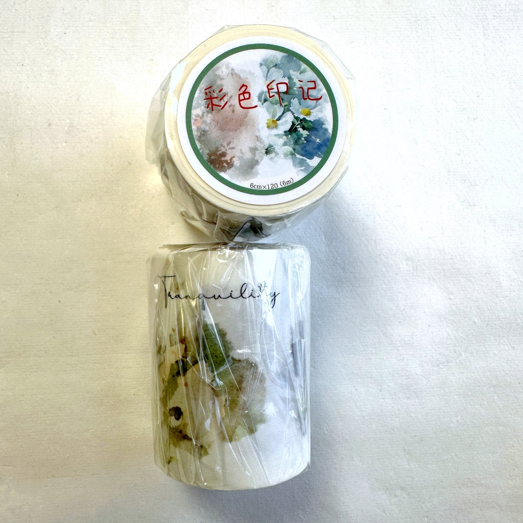 Xiaobaijia - Pastoral Colours washi & PET tape (6 cm x 120 cm) SAMPLES