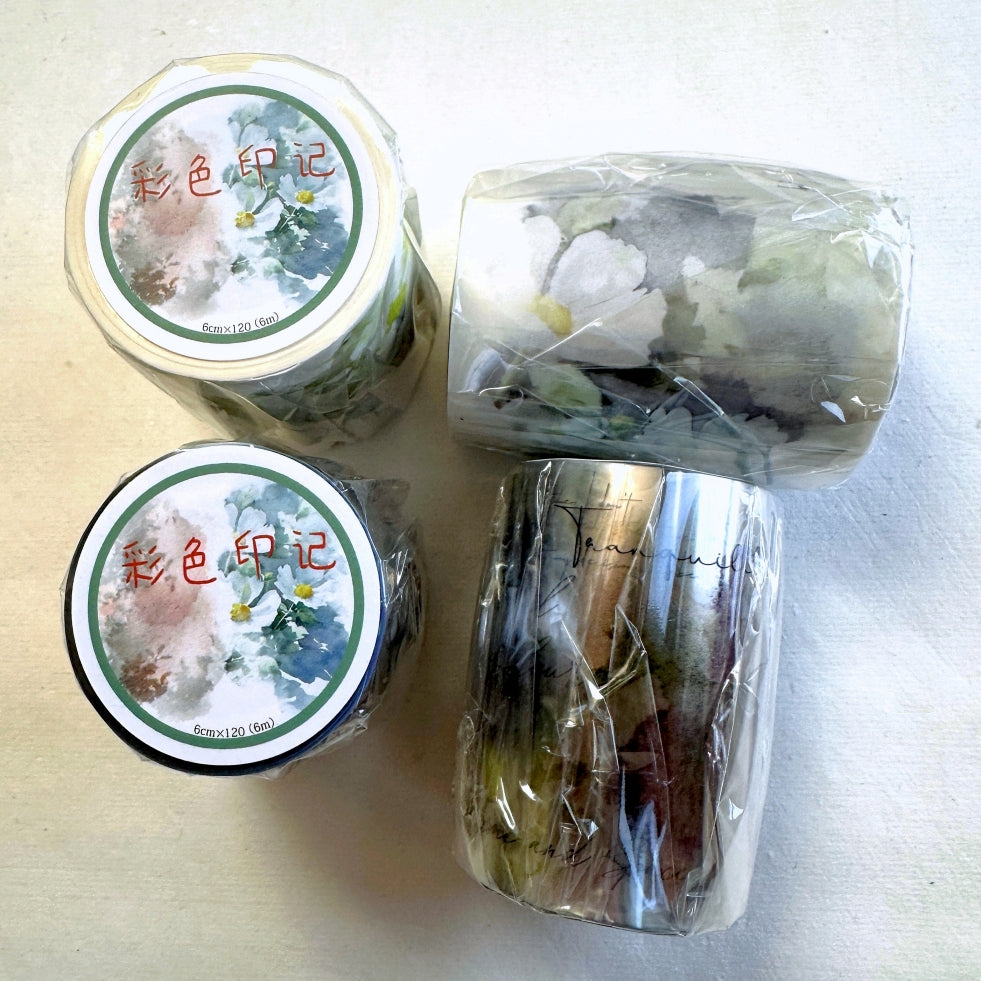 Xiaobaijia - Pastoral Colours washi & PET tape (6 cm x 120 cm) SAMPLES
