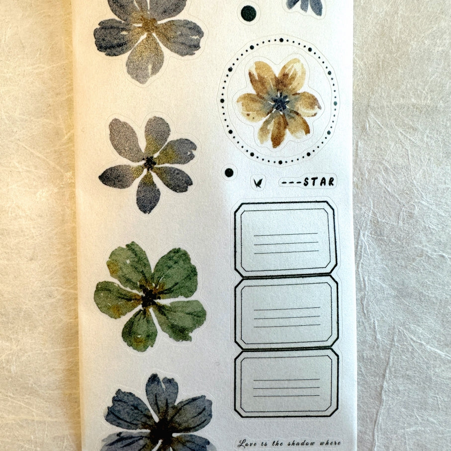 Xiaobaijia - Yellow Green Little Flower kiss-cut washi tape (6.5 cm x 200 cm) SAMPLES