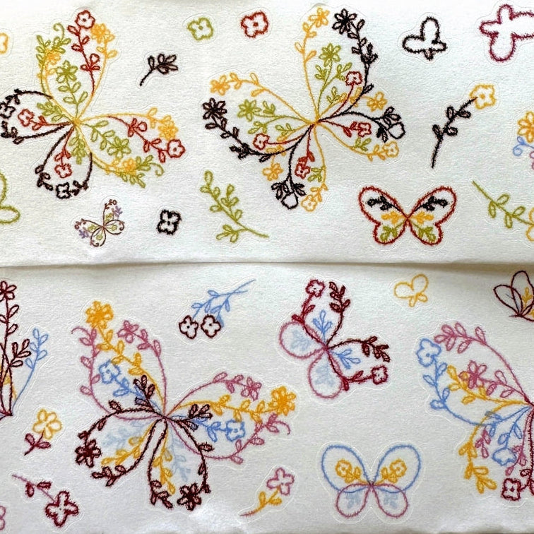 Xiaobaijia - Floral Butterfly kiss-cut washi tape (4.5 cm x 120 cm) SAMPLES