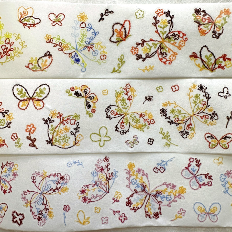 Xiaobaijia - Floral Butterfly kiss-cut washi tape (4.5 cm x 120 cm) SAMPLES