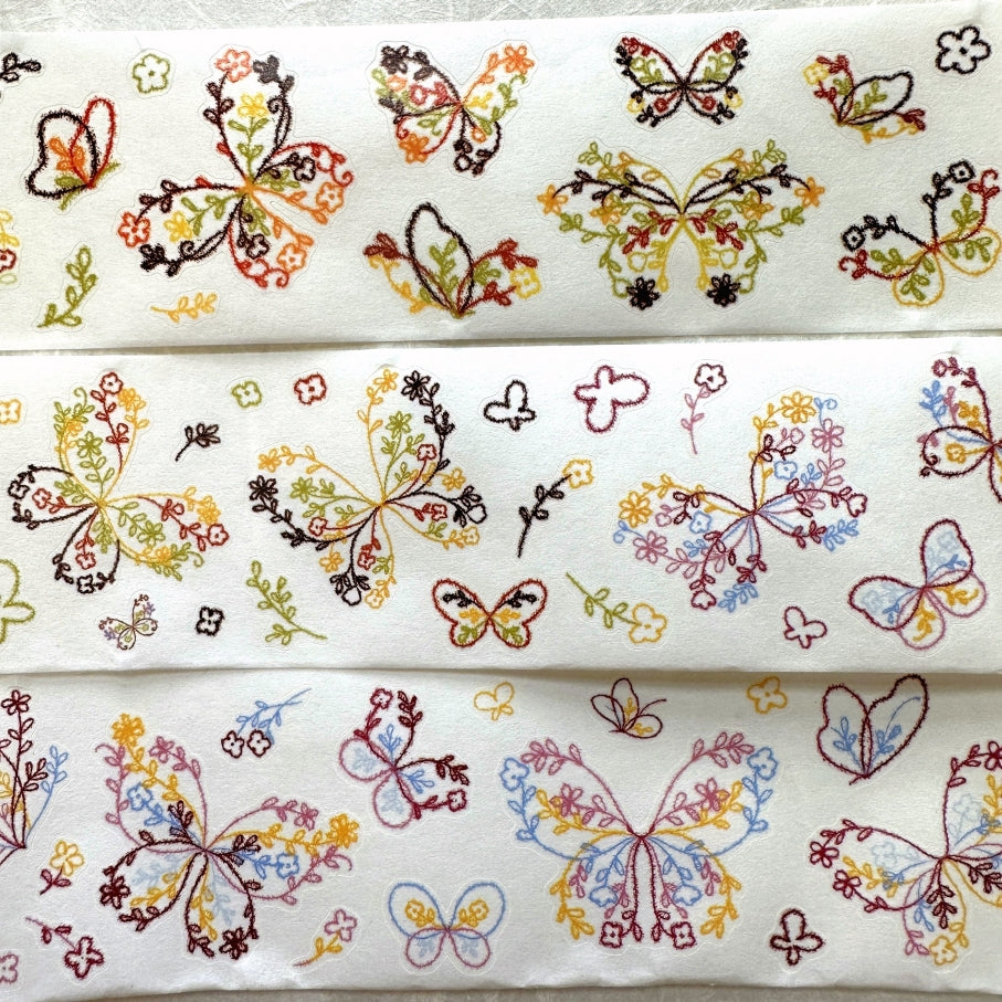 Xiaobaijia - Floral Butterfly kiss-cut washi tape (4.5 cm x 120 cm) SAMPLES