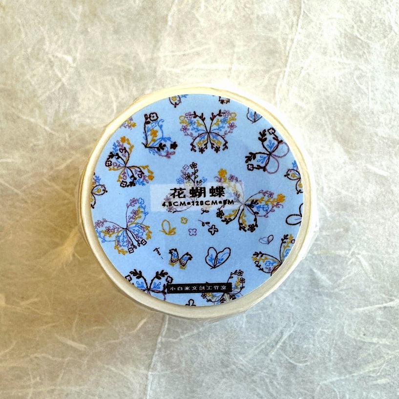 Xiaobaijia - Floral Butterfly kiss-cut washi tape (4.5 cm x 120 cm) SAMPLES