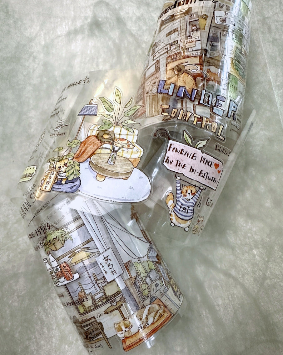Xingxing Studio - A Home in the Alley kiss-cut PET tape (8 cm x 166 cm) SAMPLES