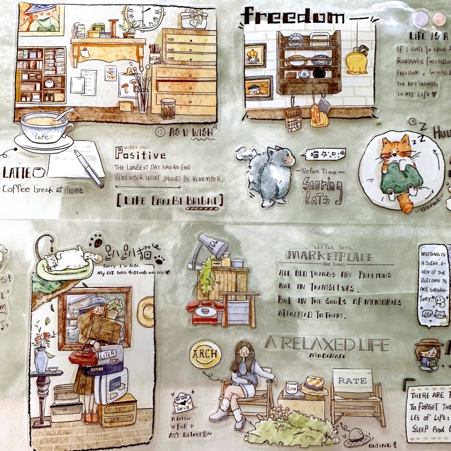 Xingxing Studio - A Home in the Alley kiss-cut PET tape (8 cm x 166 cm) SAMPLES