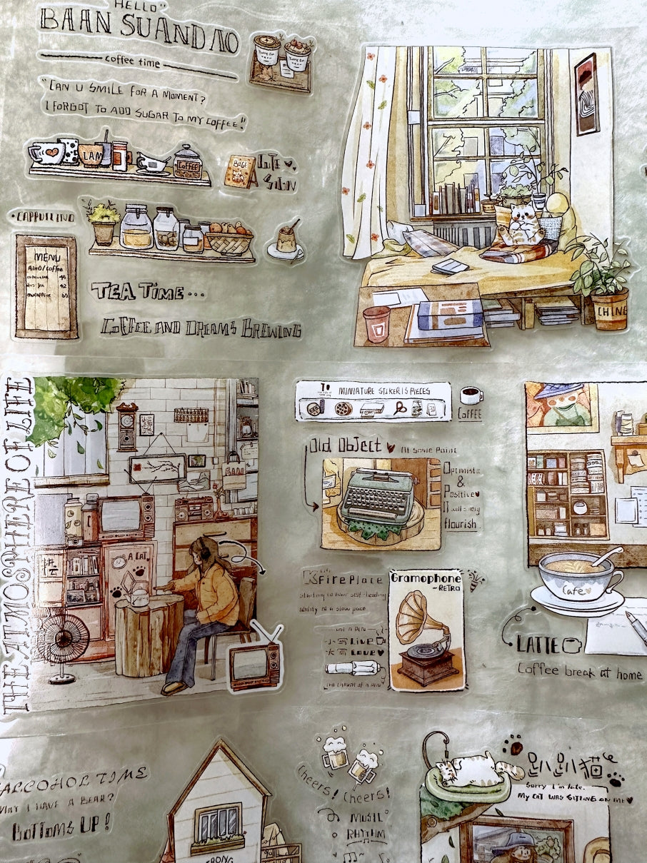 Xingxing Studio - A Home in the Alley kiss-cut PET tape (8 cm x 166 cm) SAMPLES