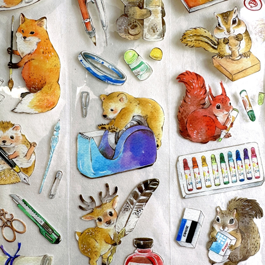 YStudio - Stationery Animals PET tape (6 cm x 144 cm) SAMPLES