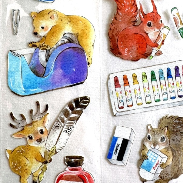YStudio - Stationery Animals PET tape (6 cm x 144 cm) SAMPLES