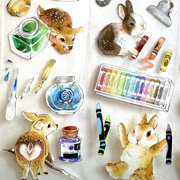 YStudio - Stationery Animals PET tape (6 cm x 144 cm) SAMPLES