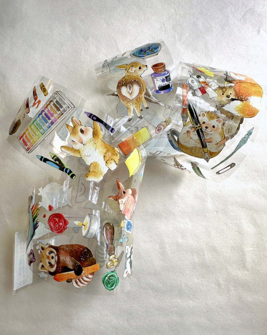 YStudio - Stationery Animals PET tape (6 cm x 144 cm) SAMPLES