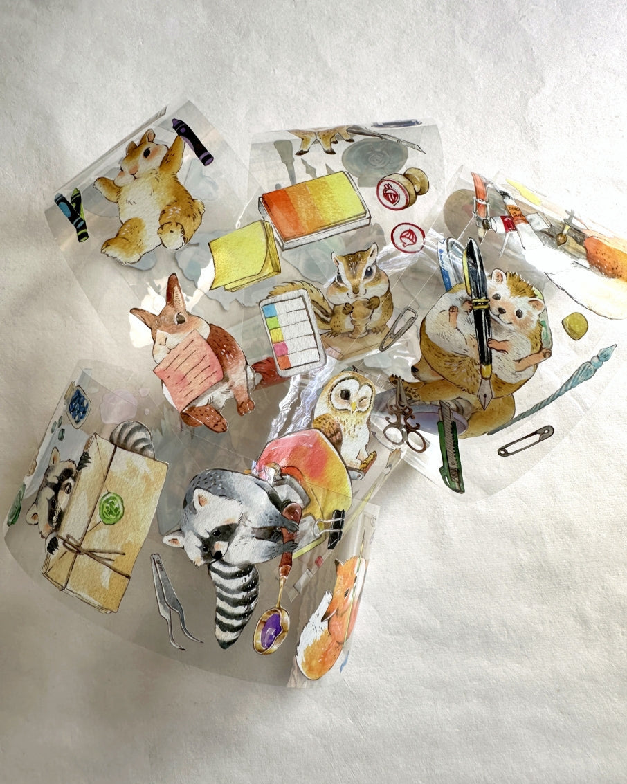 YStudio - Stationery Animals PET tape (6 cm x 144 cm) SAMPLES