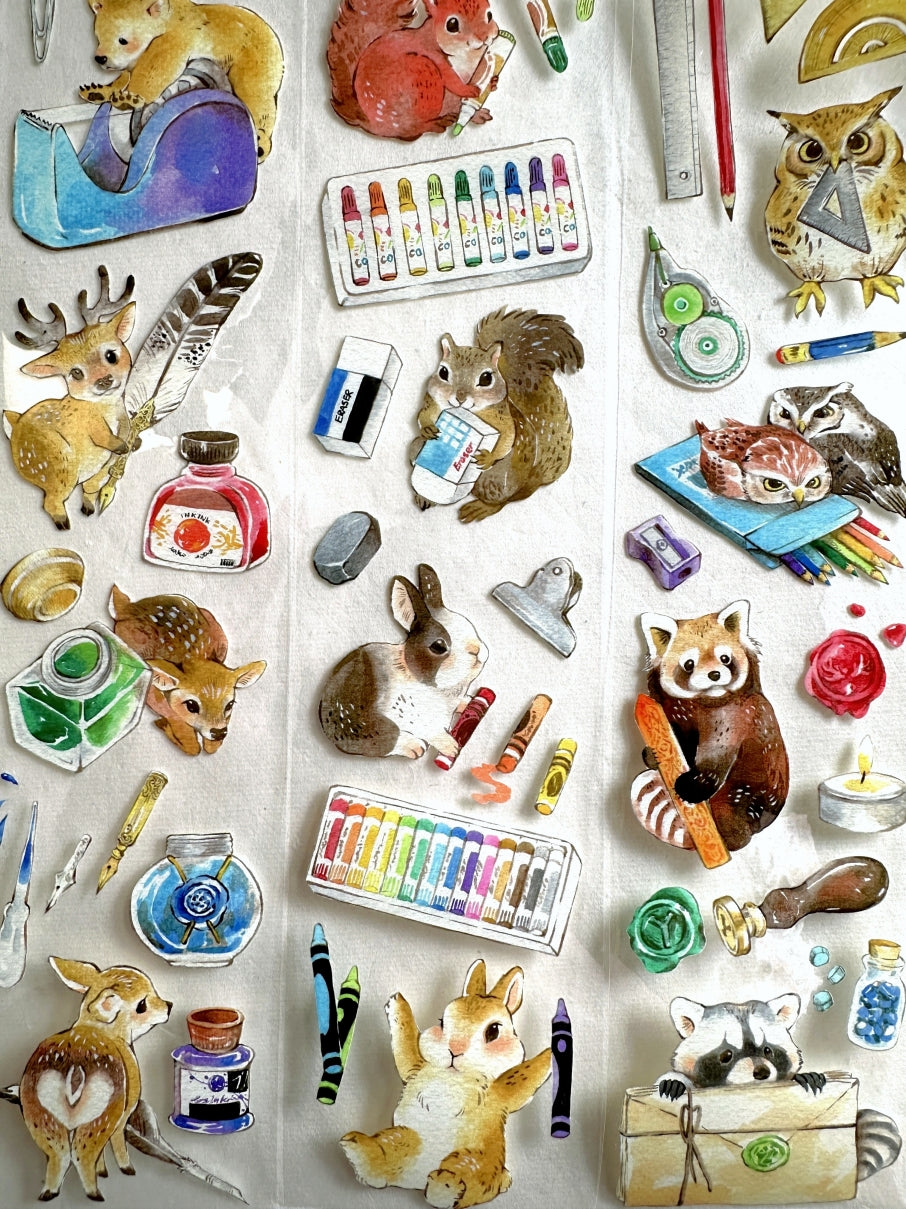 YStudio - Stationery Animals PET tape (6 cm x 144 cm) SAMPLES