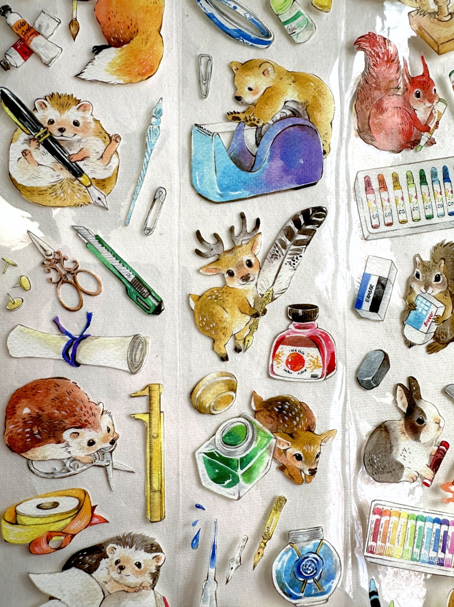 YStudio - Stationery Animals PET tape (6 cm x 144 cm) SAMPLES