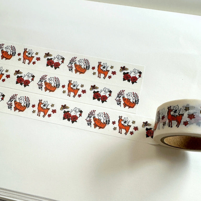 Yuri Sugihara - Hanafuda Cat Inoshikacho washi tape