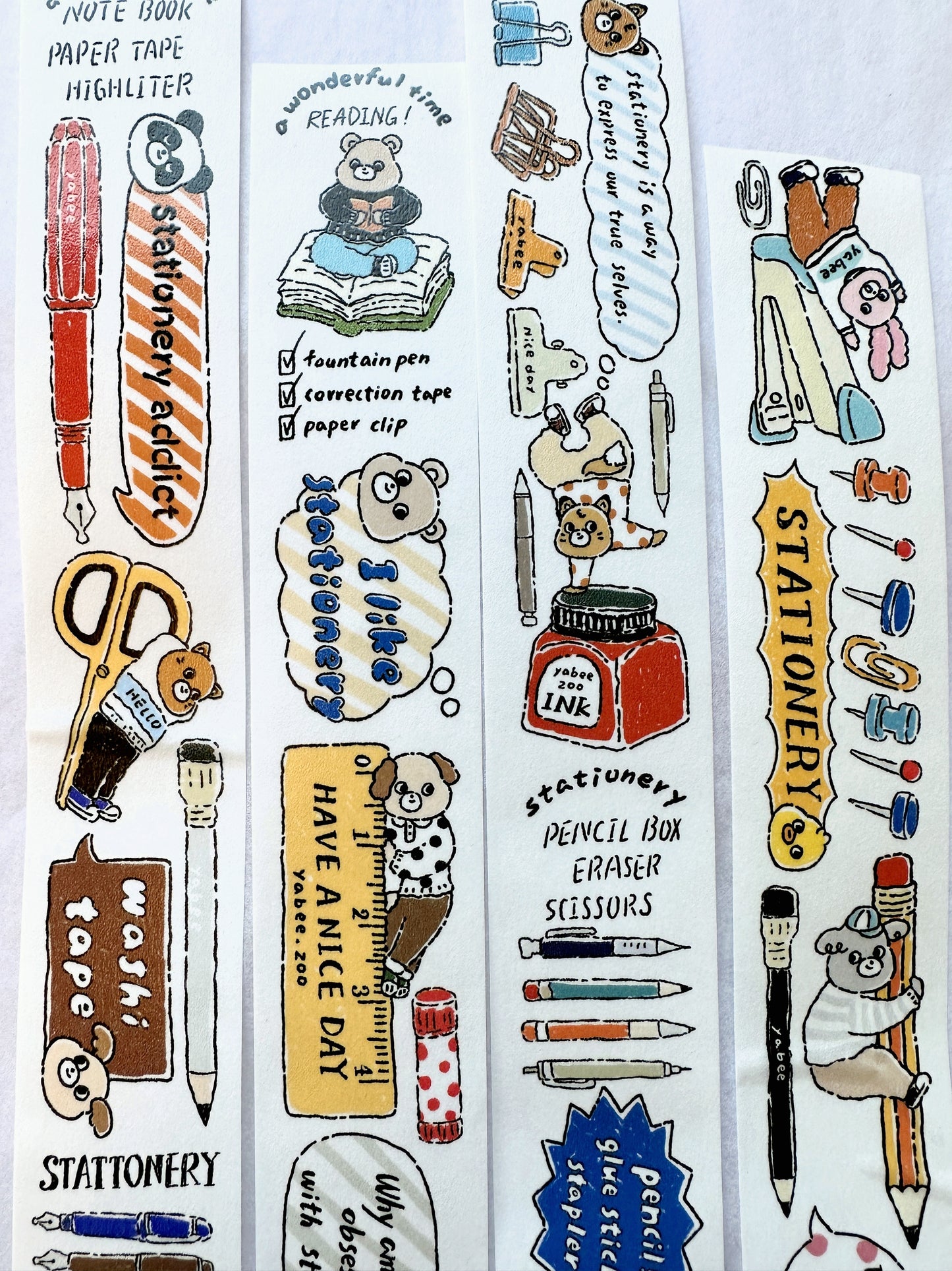 Yabee Zoo - Stationery animals washi tape SAMPLES