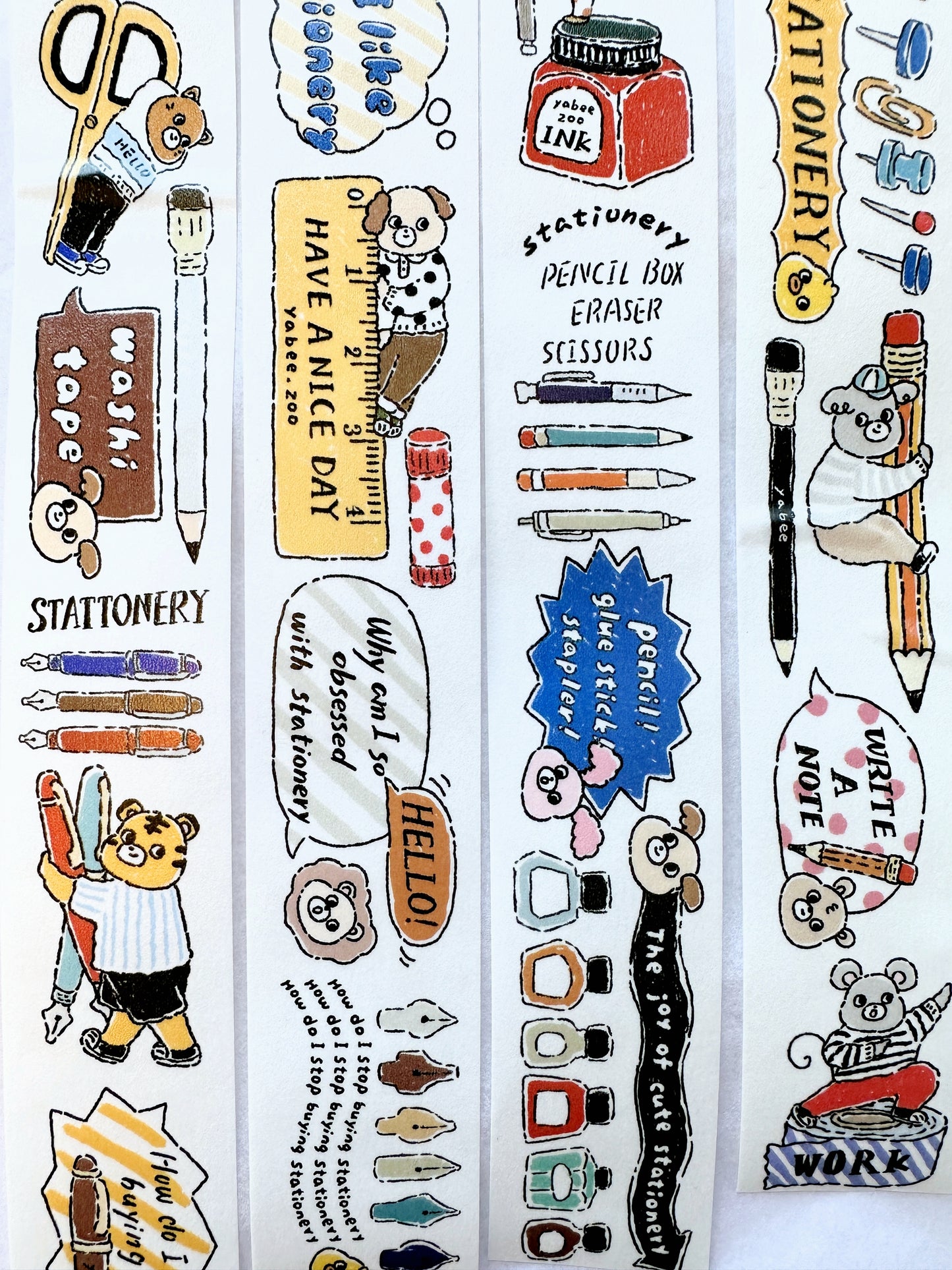 Yabee Zoo - Stationery animals washi tape SAMPLES