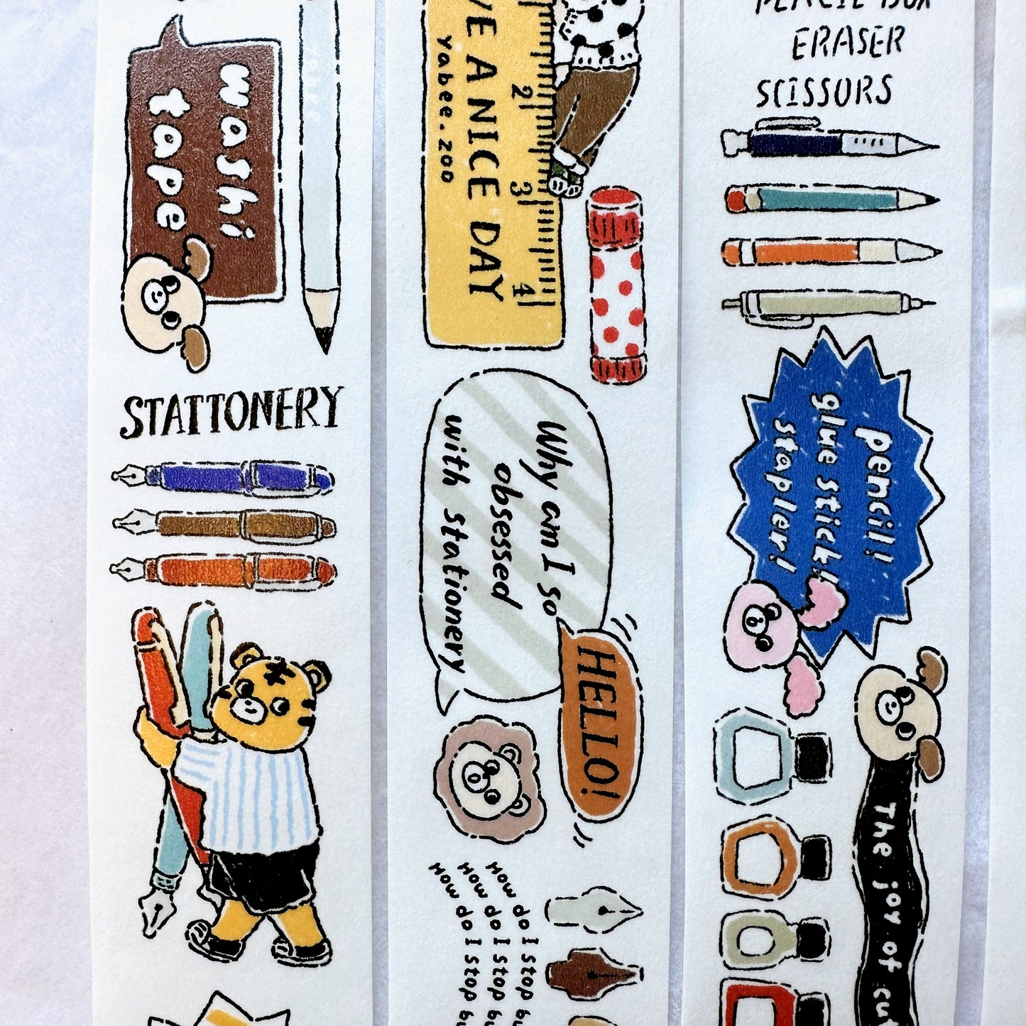 Yabee Zoo - Stationery animals washi tape SAMPLES