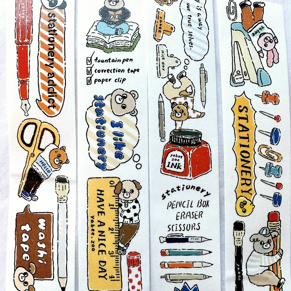 Yabee Zoo - Stationery animals washi tape SAMPLES