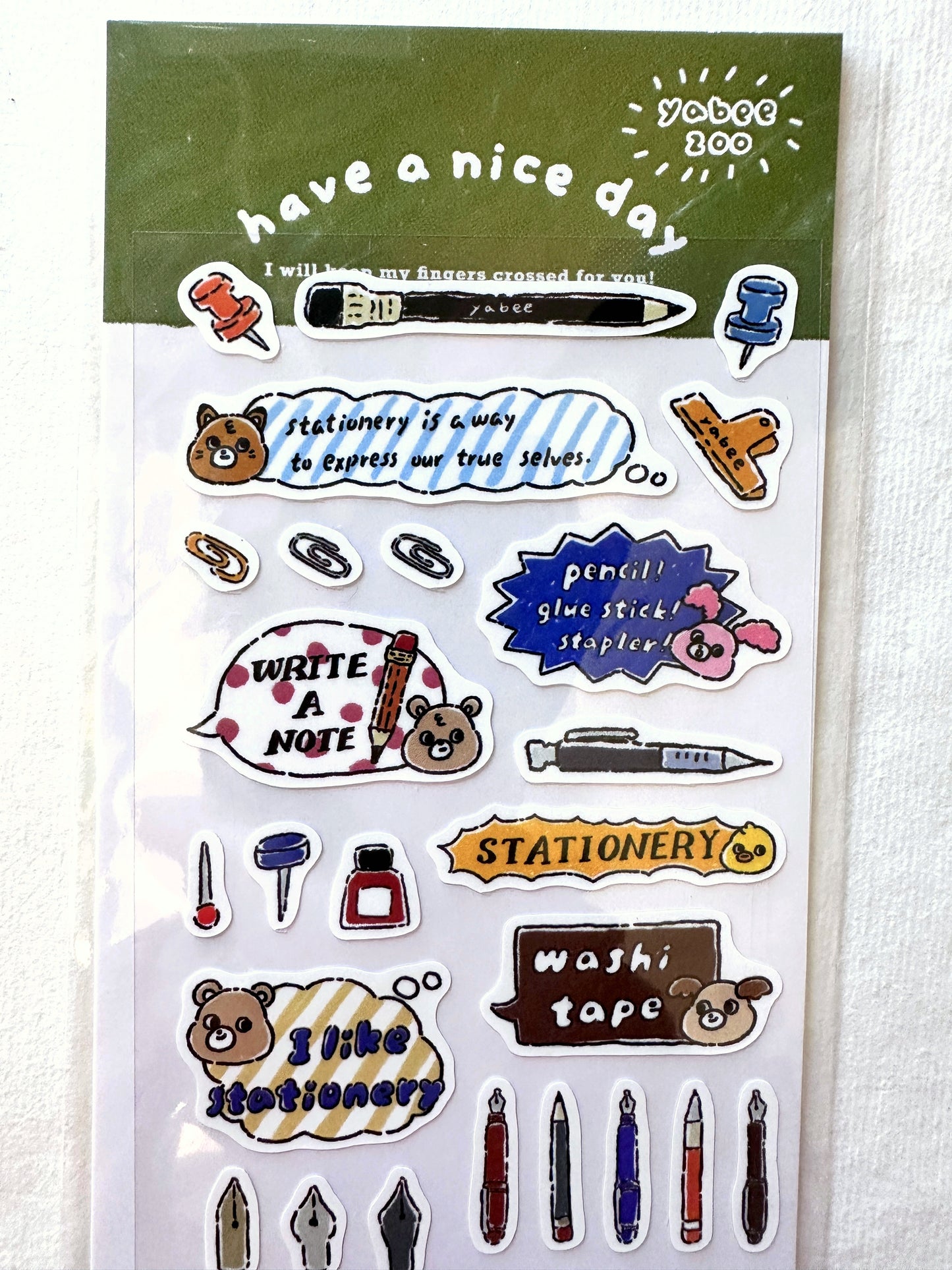 Yabee Zoo - Stationery Comics sticker sheet