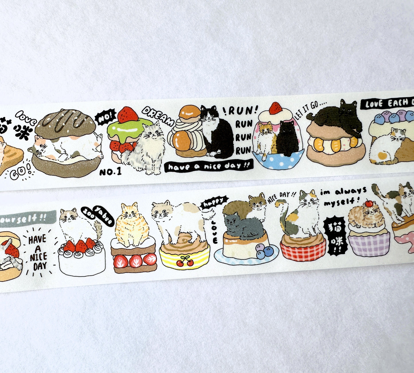 Yabee Zoo - Long Live the Cat washi tape SAMPLES