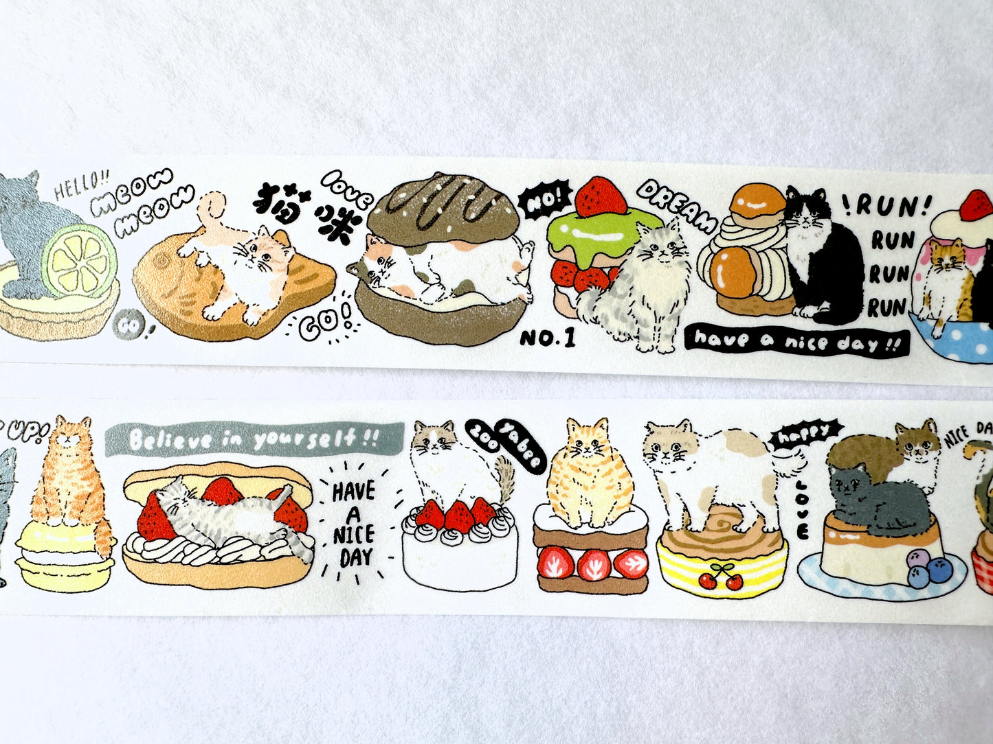Yabee Zoo - Long Live the Cat washi tape SAMPLES