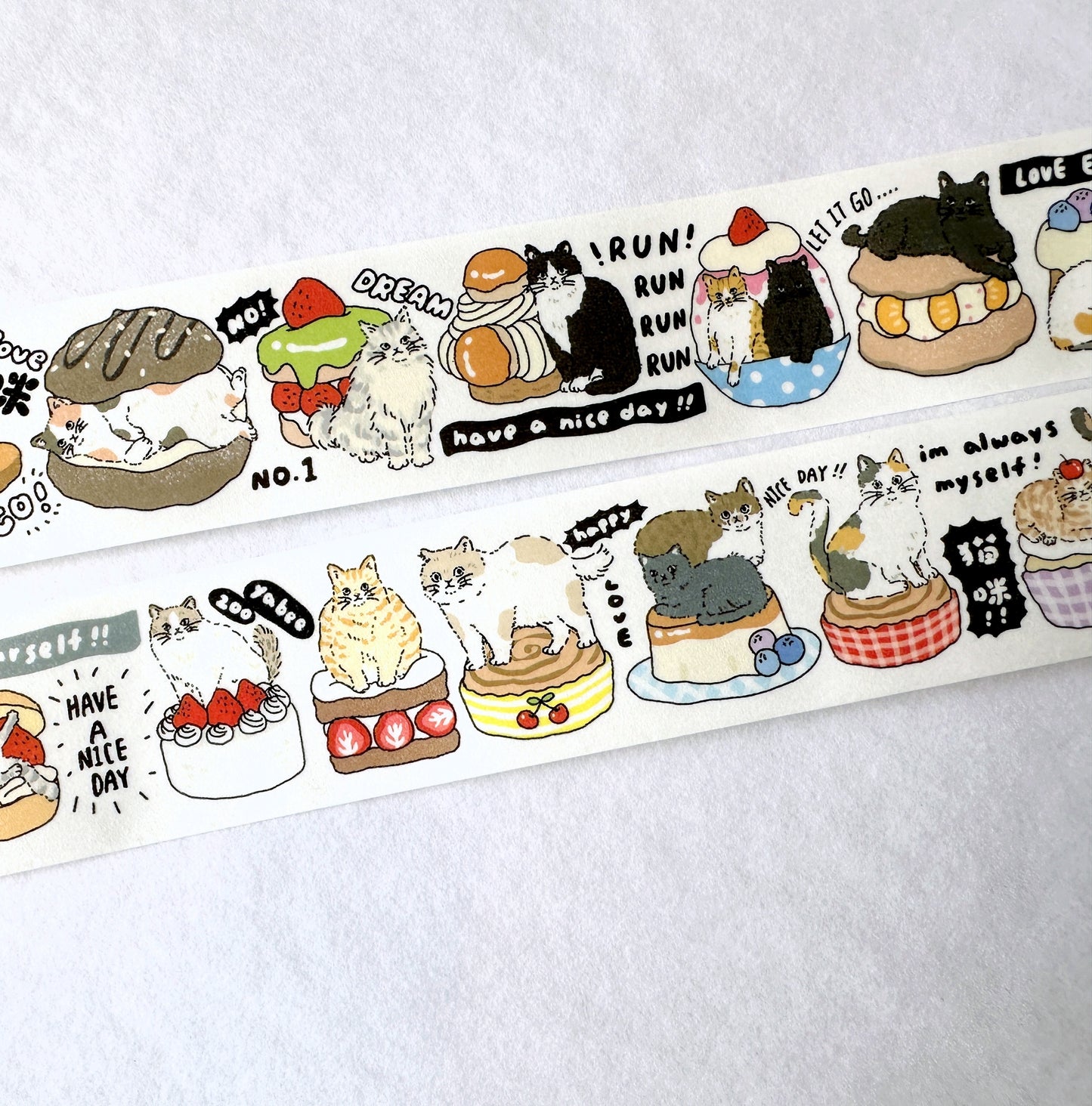 Yabee Zoo - Long Live the Cat washi tape SAMPLES