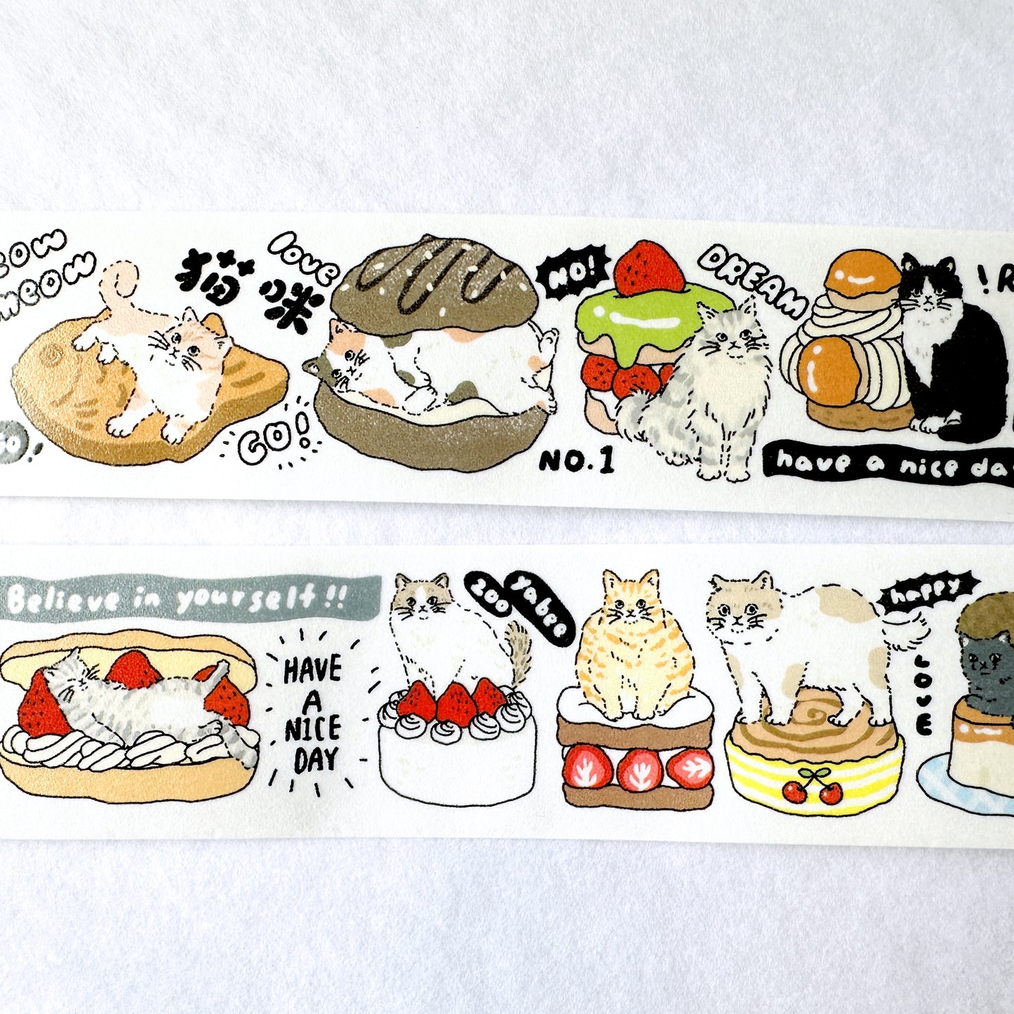 Yabee Zoo - Long Live the Cat washi tape SAMPLES